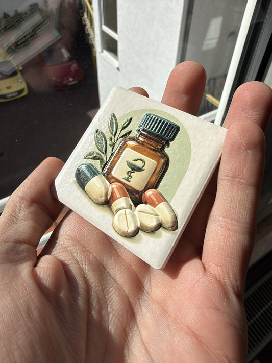 Originalfoto des bedruckten Apothekenmagneten