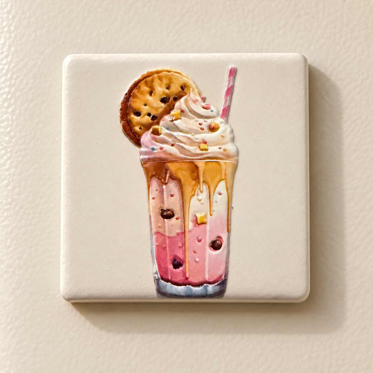Cookie-Milchshake Keramikmagnet – Mockup