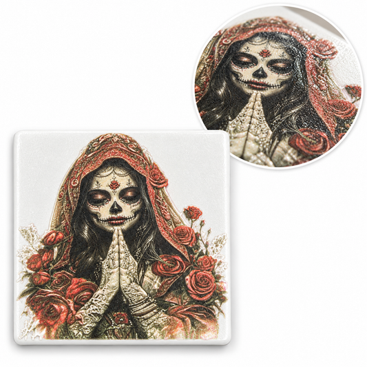 Mockup des Gothic-Keramikmagneten Rosenbraut