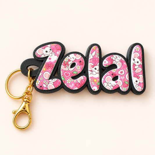 Personalisierter Namens-Schlüsselanhänger Zelal als Produkt-Mockup